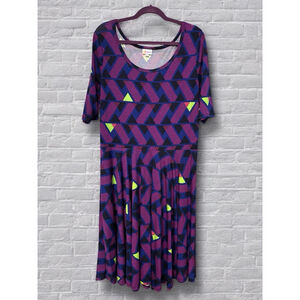 LuLaRoe Women’s 3XL Nicole Fit & Flare Knee Length Retro Swing Dress Feminine